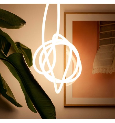 5m Neon Flex Tube - 230V, warm wit, D16 Neon complete set, interieur