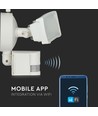 18W LED breedstraler met WiFi camera en PIR sensor - 600lm, IP65, wit, buiten, koud wit