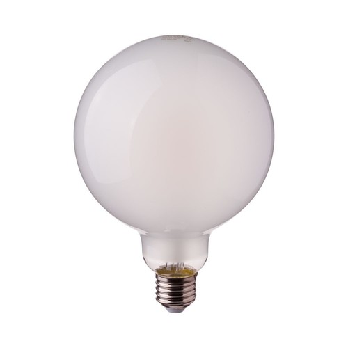 E27 7W LED filament lamp - G125, mat glas, 840lm, 6400K, 300°