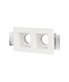 Dubbele gips inbouwspot - Vierkant, wit, voor 2x GU10/GU5.3, max 35W, IP20