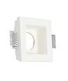 GU10 inbouwspot in gips, vierkant - Wit, 120x120mm, diep model, IP20, zonder lichtbron