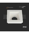 GU10 inbouwspot in gips, vierkant - Wit, 120x120mm, diep model, IP20, zonder lichtbron