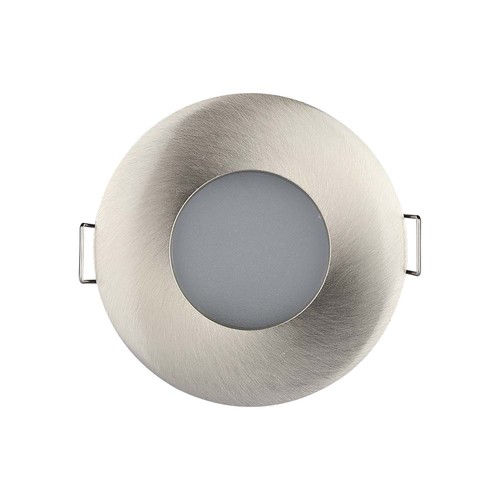 GU10 inbouwspot, Satijn nikkel - Rond, IP54, Zaagmaat: Ø7,5 cm, Afmeting: Ø8,4 cm, zonder lichtbron