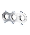3xGU10 inbouwspot - Rond, geborsteld aluminium, IP20 binnen, zonder lichtbron