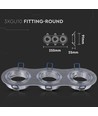 3xGU10 inbouwspot - Rond, geborsteld aluminium, IP20 binnen, zonder lichtbron