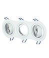 3-gats GU10 inbouwspot - Rond, wit, aluminium, gat: 23,5 x 7,5 cm, afm: 25,5 x 9,1 cm