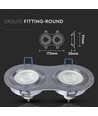 Dubbele GU10 inbouwspot - Rond, geborsteld aluminium, kantelbaar, zonder lichtbron
