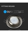 GU10 inbouwspot - Rond, satijn nikkel, kantelbaar, Gat: Ø9,0 cm, Afm: Ø10,0 cm, IP20 binnen