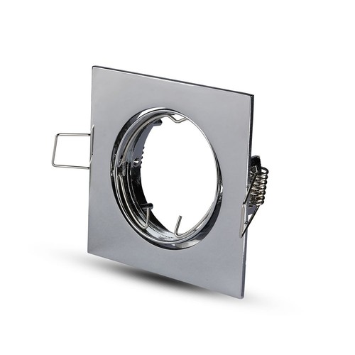 GU10 inbouwspot Vierkant - Chroom, IP20 binnen, Gat: Ø7,4 cm, zonder lichtbron
