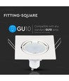 GU10 inbouwspot - Vierkant, wit, aluminium, zonder lichtbron