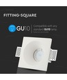 GU10 downlight voor gipsplaat stucwerk - Excl. lichtbron en fitting, 12x12cm, vierkant, verdiept