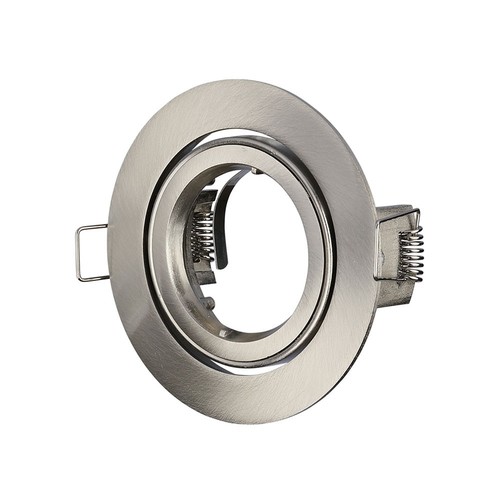 GU10 inbouwspot rond - Satijn nikkel, aluminium, Ø85 mm gat, IP20 binnen