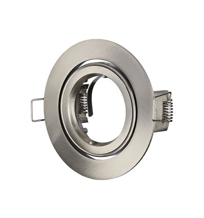 GU10 inbouwspot rond - Satijn nikkel, aluminium, Ø85 mm gat, IP20 binnen