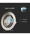 GU10 inbouwspot rond - Satijn nikkel, aluminium, Ø85 mm gat, IP20 binnen