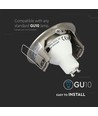 GU10 inbouwspot - Satijn nikkel, rond, aluminium, gat: Ø7,3 cm, afm: Ø8,1 cm