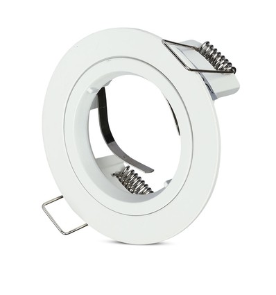 GU10 inbouwspot - Wit, aluminium, IP20 binnen, Gat: Ø7,3 cm, Afm: Ø8,1 cm