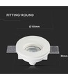 GU10 gips inbouwspot - Rond, wit, Ø10cm, gat: Ø10,3 cm, zonder lichtbron