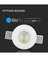 GU10 gips inbouwspot - Rond, wit, Ø10cm, gat: Ø10,3 cm, zonder lichtbron