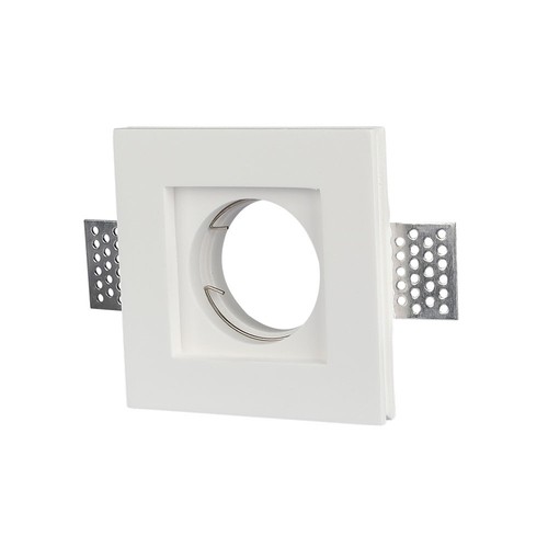 GU10 inbouwspot in gips, vierkant - Wit, zonder lichtbron, gat: 10,3 x 10,3 cm, IP20
