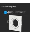 GU10/MR16 Vierkante downlight - Zonder lichtbron, IP20, Zaagmaat: 7,4x7,4 cm, Afmetingen: 9,9x9,9 cm