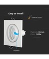 GU10/MR16 Vierkante downlight - Zonder lichtbron, IP20, Zaagmaat: 7,4x7,4 cm, Afmetingen: 9,9x9,9 cm