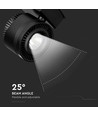 33W LED COB railspot, RA95 - Zwart, 1800lm, koud wit