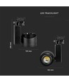 45W LED railspot, RA95 - 25 graden, zwart, COB LED
