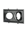 Dubbele inbouwspot voor 2x AR111 - Zwart, aluminium, 32,5 x 17,4 cm, IP20, zonder lichtbron