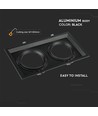 Dubbele inbouwspot voor 2x AR111 - Zwart, aluminium, 32,5 x 17,4 cm, IP20, zonder lichtbron