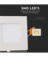 6W 12x12cm LED inbouwpanel - Zaagmaat: 11x11 cm, Afmetingen: 12x12 cm
