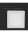 12W vierkante LED plafondlamp - 900lm, 140x140mm, flicker free, witte rand