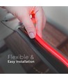 10m 8W/m Rode Neon Flex LED - 24V, IP65, 9x16,5mm