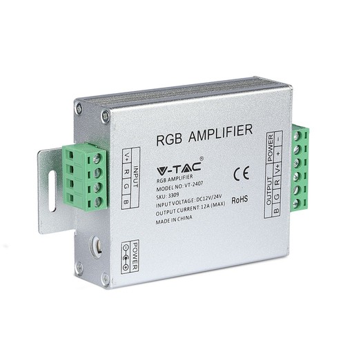 V-Tac RGB versterker voor LED strips - 12V (144W) 24V (288W)