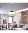 40W LED hanglamp, Ø40cm - 2800lm, 3000K, chroom finish, incl. lichtbron