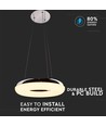 40W LED hanglamp, Ø40cm - 2800lm, 3000K, chroom finish, incl. lichtbron