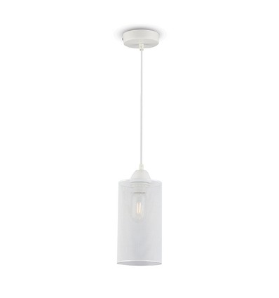 E27 hanglamp in mat wit metaal - Ø13cm, 1 meter snoer, IP20 binnen, 5 jaar garantie