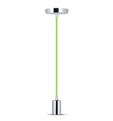 E27 Metalen Hanglamp - Chroom, Groen