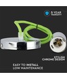 E27 Metalen Hanglamp - Chroom, Groen