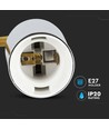 E27 pendelophanging in chroom met beige snoer - Max. 60W, Ø3,6cm, zonder lichtbron