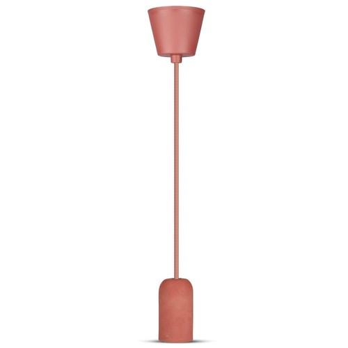 Rode betonnen hanglamp, E27 fitting - Rond, Ø5cm, zonder lichtbron, IP20 binnenshuis
