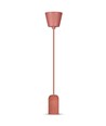 Rode betonnen hanglamp, E27 fitting - Rond, Ø5cm, zonder lichtbron, IP20 binnenshuis