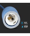 Betonnen hanglamp in blauw - E27 fitting, Ø5cm, zonder lichtbron