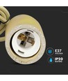Gele betonnen hanglamp, E27 fitting - Max 60W, Ø5cm, zonder lichtbron
