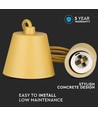 Beige betonnen hanglamp - E27 fitting, Ø5cm, max 60W, zonder lichtbron