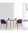 Ø29cm pendellamp van beton en hout - E27 fitting, 1m snoer, IP20 binnen