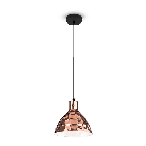 E27 pendelophanging in koper, Ø30cm - 1m snoer, IP20, max 60W, zonder lichtbron
