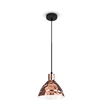 E27 pendelophanging in koper, Ø30cm - 1m snoer, IP20, max 60W, zonder lichtbron