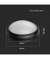 8W ovale LED plafondlamp - IP54, zwart, 18,7 x 12,6 cm, wand/plafondmontage, incl. lichtbron