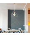 Geometrische driehoekige pendellamp, Champagne goud - E27 fitting, 1m snoer, metaal, max 60W