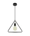 E27 pendellamp, geometrische driehoek - Mat zwart, modern design, metalen afwerking